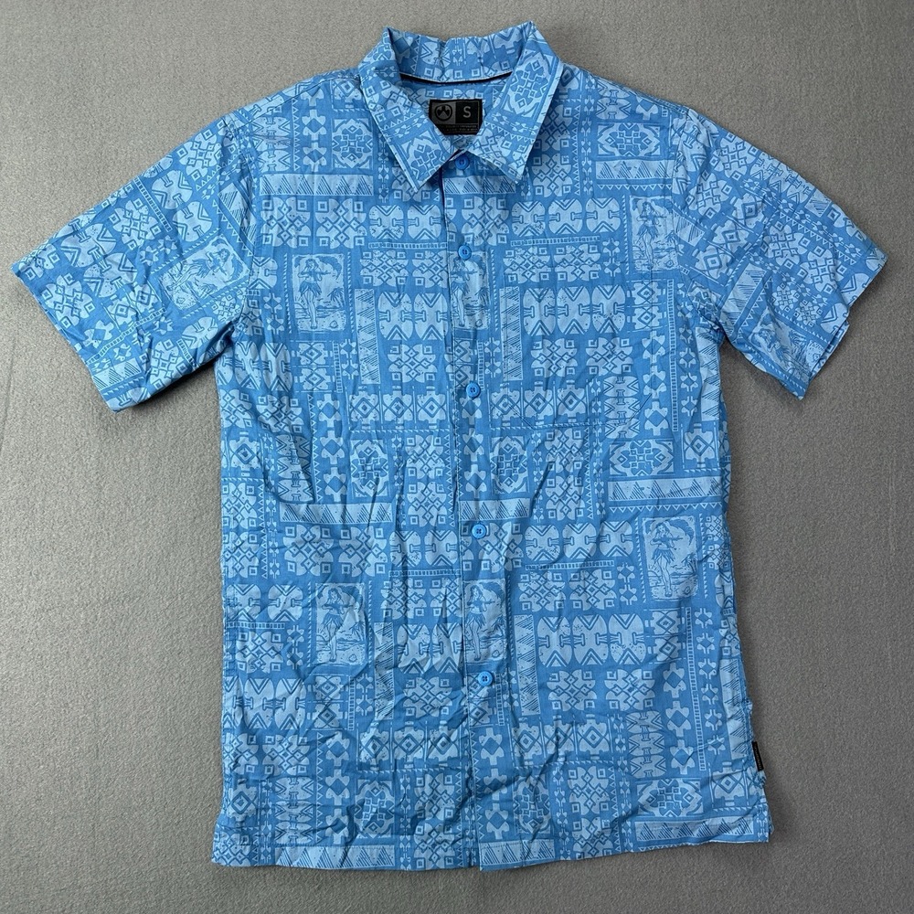 Magpul AKA KOA Kaneohe Aloha Shirt Size Small Blue Discontinued Rare Button Down